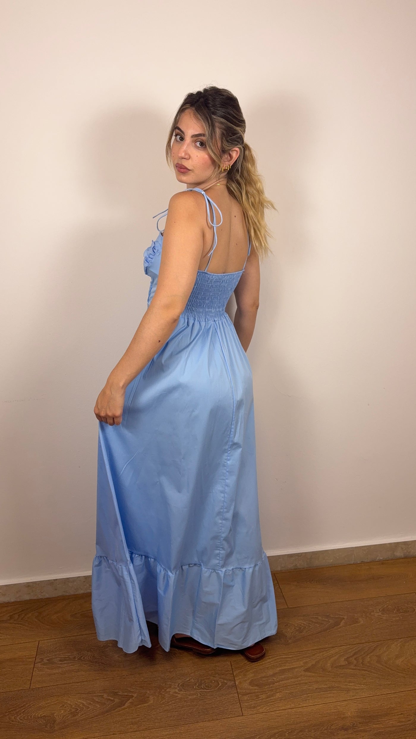 Abito Capri 100% Cotone Azzurro - FLAIR WOMAN